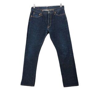 THE REAL MCCOY'S Dark Wash Selvage Japan Button Fly Slim Men's Jeans Size: 31